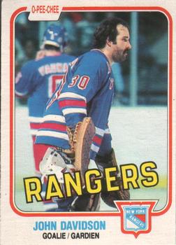 #222 John Davidson - New York Rangers - 1981-82 O-Pee-Chee Hockey