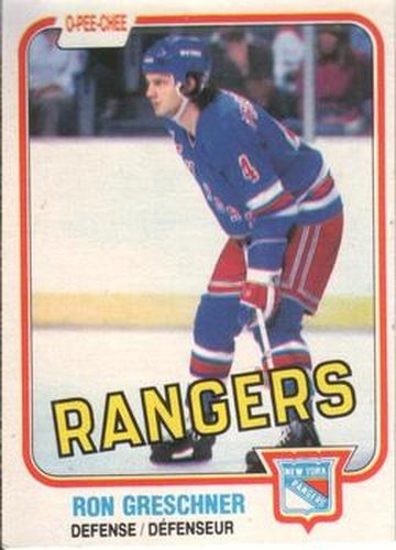 #224 Ron Greschner - New York Rangers - 1981-82 O-Pee-Chee Hockey