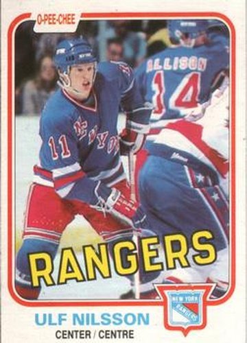 #229 Ulf Nilsson - New York Rangers - 1981-82 O-Pee-Chee Hockey