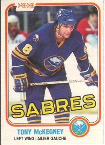 #22 Tony McKegney - Buffalo Sabres - 1981-82 O-Pee-Chee Hockey