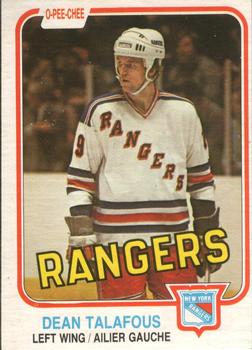 #235 Dean Talafous - New York Rangers - 1981-82 O-Pee-Chee Hockey