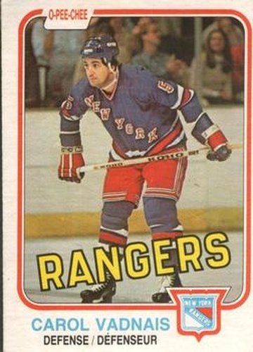 #236 Carol Vadnais - New York Rangers - 1981-82 O-Pee-Chee Hockey