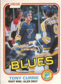 #292 Tony Currie - St. Louis Blues - 1981-82 O-Pee-Chee Hockey