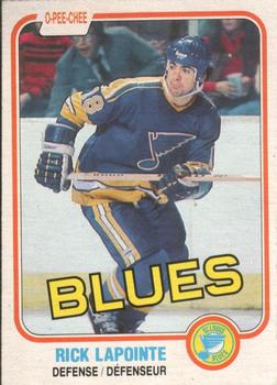 #295 Rick Lapointe - St. Louis Blues - 1981-82 O-Pee-Chee Hockey