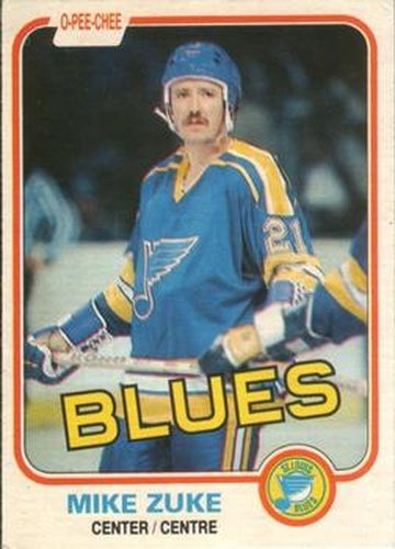 #299 Mike Zuke - St. Louis Blues - 1981-82 O-Pee-Chee Hockey
