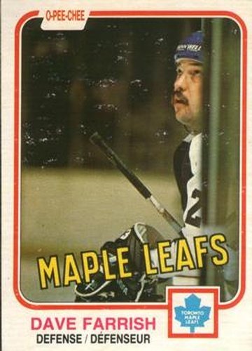 #317 Dave Farrish - Toronto Maple Leafs - 1981-82 O-Pee-Chee Hockey