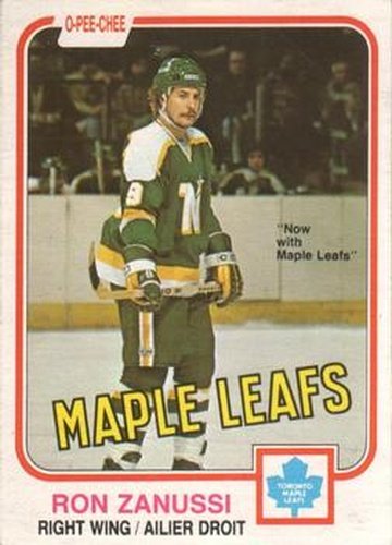 #325 Ron Zanussi - Toronto Maple Leafs - 1981-82 O-Pee-Chee Hockey