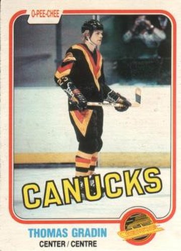 #327 Thomas Gradin - Vancouver Canucks - 1981-82 O-Pee-Chee Hockey