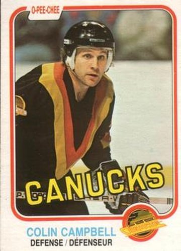 #333 Colin Campbell - Vancouver Canucks - 1981-82 O-Pee-Chee Hockey