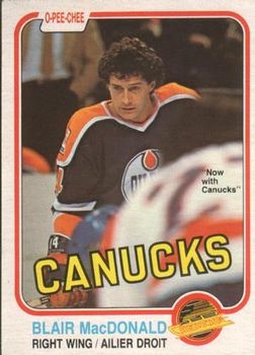 #340 Blair MacDonald - Vancouver Canucks - 1981-82 O-Pee-Chee Hockey