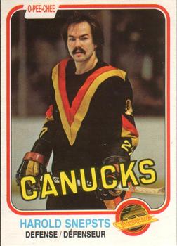 #344 Harold Snepsts - Vancouver Canucks - 1981-82 O-Pee-Chee Hockey