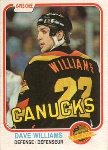 #345 Dave Williams - Vancouver Canucks - 1981-82 O-Pee-Chee Hockey