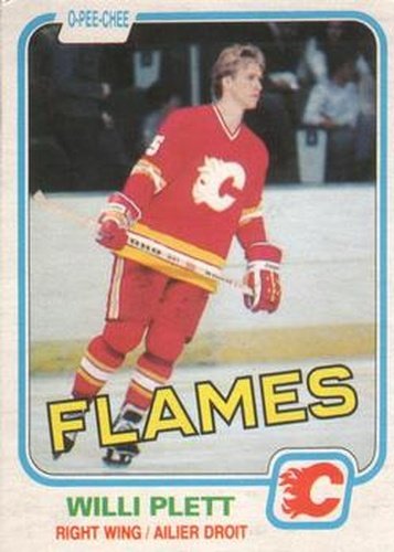 #35 Willi Plett - Calgary Flames - 1981-82 O-Pee-Chee Hockey