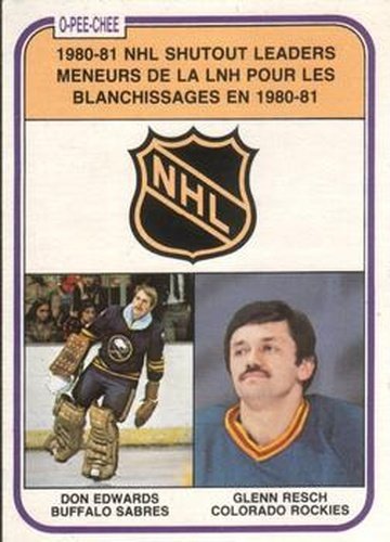 #389 Don Edwards / Glenn Resch - Buffalo Sabres / Colorado Rockies - 1981-82 O-Pee-Chee Hockey