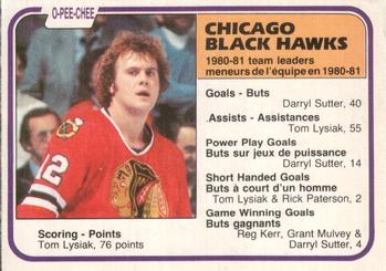 #73 Tom Lysiak - Chicago Blackhawks - 1981-82 O-Pee-Chee Hockey