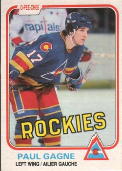 #75 Paul Gagne - Colorado Rockies - 1981-82 O-Pee-Chee Hockey