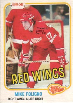 #87 Mike Foligno - Detroit Red Wings - 1981-82 O-Pee-Chee Hockey