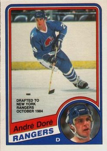 #279 Andre Dore - New York Rangers - 1984-85 O-Pee-Chee Hockey