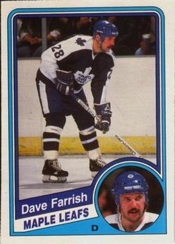 #301 Dave Farrish - Toronto Maple Leafs - 1984-85 O-Pee-Chee Hockey