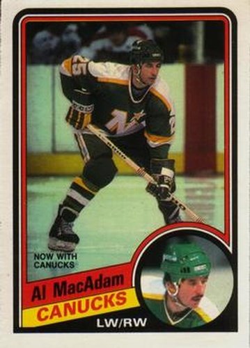#324 Al MacAdam - Vancouver Canucks - 1984-85 O-Pee-Chee Hockey