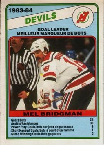 #361 Mel Bridgman - New Jersey Devils - 1984-85 O-Pee-Chee Hockey