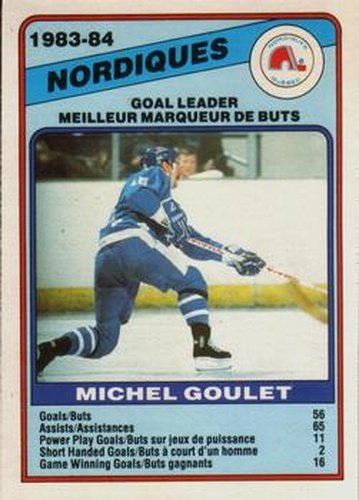 #366 Michel Goulet - Quebec Nordiques - 1984-85 O-Pee-Chee Hockey