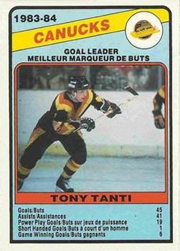 #369 Tony Tanti - Vancouver Canucks - 1984-85 O-Pee-Chee Hockey