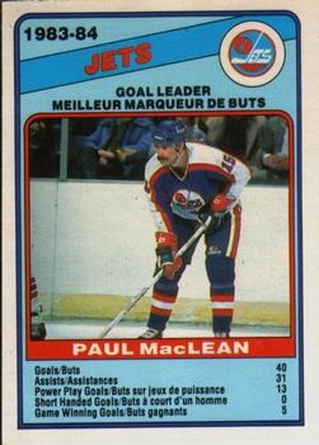 #371 Paul MacLean - Winnipeg Jets - 1984-85 O-Pee-Chee Hockey