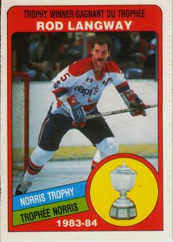 #377 Rod Langway - Washington Capitals - 1984-85 O-Pee-Chee Hockey