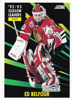 #485 Ed Belfour - Chicago Blackhawks - 1993-94 Score Canadian Hockey