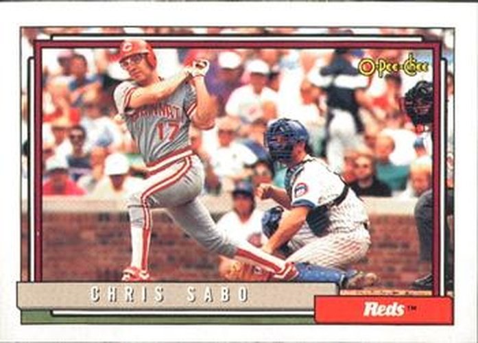 #485 Chris Sabo - Cincinnati Reds - 1992 O-Pee-Chee Baseball