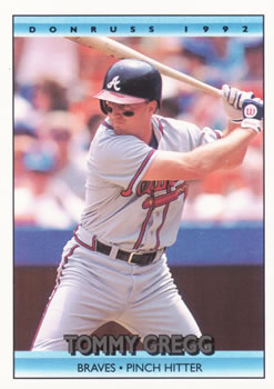 #485 Tommy Gregg - Atlanta Braves - 1992 Donruss Baseball