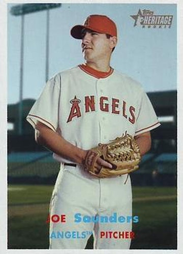 #485 Joe Saunders - Los Angeles Angels - 2006 Topps Heritage Baseball