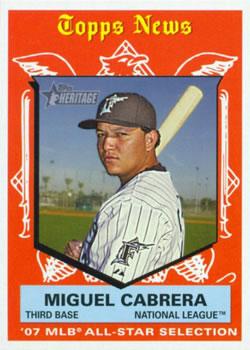 #485 Miguel Cabrera - Florida Marlins - 2008 Topps Heritage Baseball