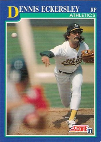 #485 Dennis Eckersley - Oakland Athletics - 1991 Score Baseball