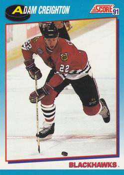 #485 Adam Creighton - Chicago Blackhawks - 1991-92 Score Canadian Bilingual Hockey