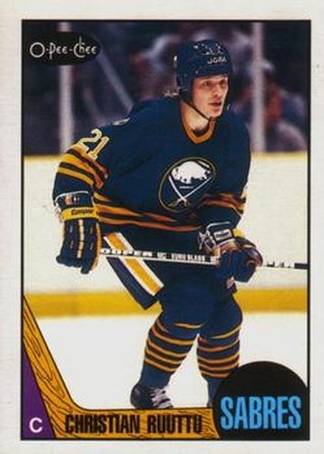 #121 Christian Ruuttu - Buffalo Sabres - 1987-88 O-Pee-Chee Hockey