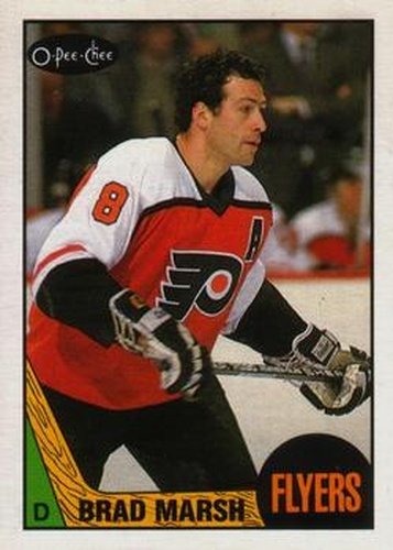 #128 Brad Marsh - Philadelphia Flyers - 1987-88 O-Pee-Chee Hockey