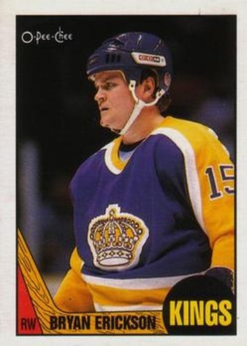 #130 Bryan Erickson - Los Angeles Kings - 1987-88 O-Pee-Chee Hockey