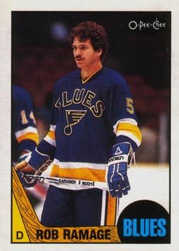 #160 Rob Ramage - St. Louis Blues - 1987-88 O-Pee-Chee Hockey