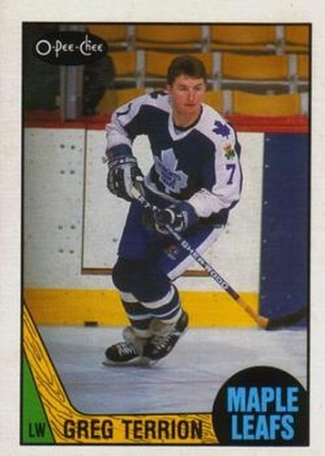 #241 Greg Terrion - Toronto Maple Leafs - 1987-88 O-Pee-Chee Hockey