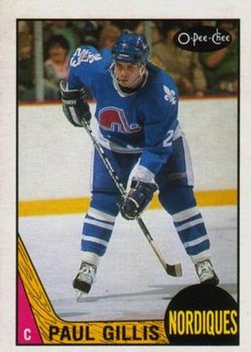 #247 Paul Gillis - Quebec Nordiques - 1987-88 O-Pee-Chee Hockey