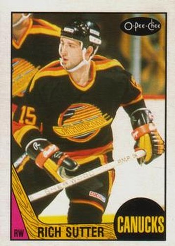 #258 Rich Sutter - Vancouver Canucks - 1987-88 O-Pee-Chee Hockey