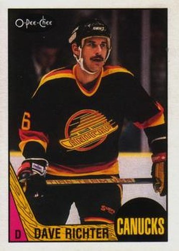 #261 Dave Richter - Vancouver Canucks - 1987-88 O-Pee-Chee Hockey