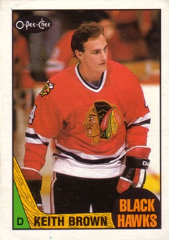 #47 Keith Brown - Chicago Blackhawks - 1987-88 O-Pee-Chee Hockey