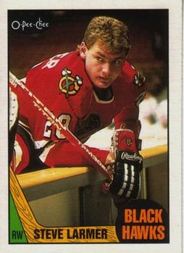 #59 Steve Larmer - Chicago Blackhawks - 1987-88 O-Pee-Chee Hockey