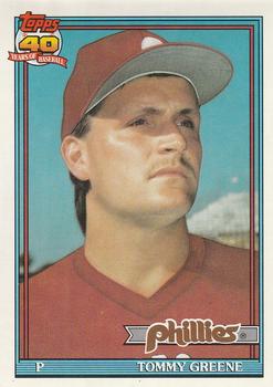 #486 Tommy Greene - Philadelphia Phillies - 1991 O-Pee-Chee Baseball