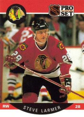 #53 Steve Larmer - Chicago Blackhawks - 1990-91 Pro Set Hockey