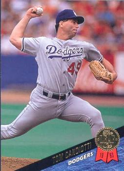 #487 Tom Candiotti - Los Angeles Dodgers - 1993 Leaf Baseball
