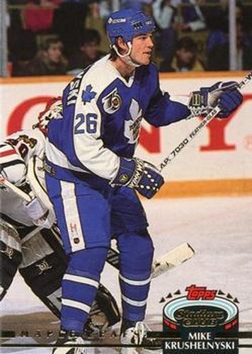 #487 Mike Krushelnyski - Toronto Maple Leafs - 1992-93 Stadium Club Hockey